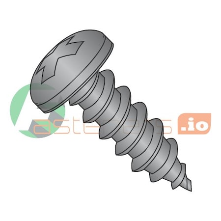 Newport Fasteners Sheet Metal Screw, #8 x 1/2 in, Black Oxide Steel Pan Head Phillips Drive, 10000 PK 713844